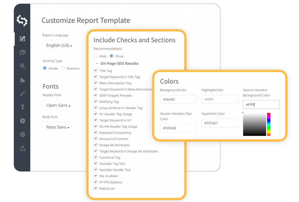 personnalisation de rapport